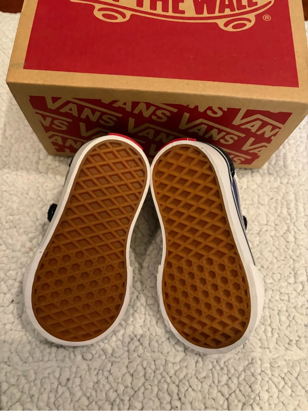 Vans Navy Blue and White Baby Walker Sneakers